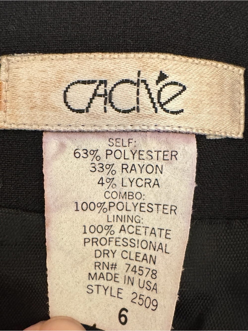Cache Vintage Black Tuxedo Satin Sash Waist Jacket Blazer Y2K Size 6 - Picture 5 of 5
